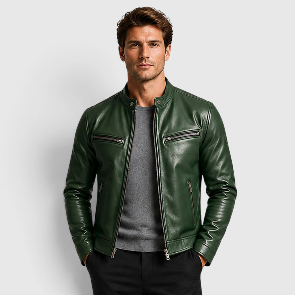 Monvaline | Men’s Genuine Leather Jacket - Lightweight Vintage Fall Outerwear
