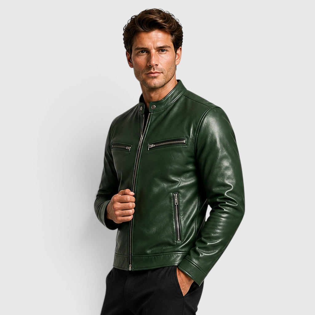 Monvaline | Men’s Genuine Leather Jacket - Lightweight Vintage Fall Outerwear