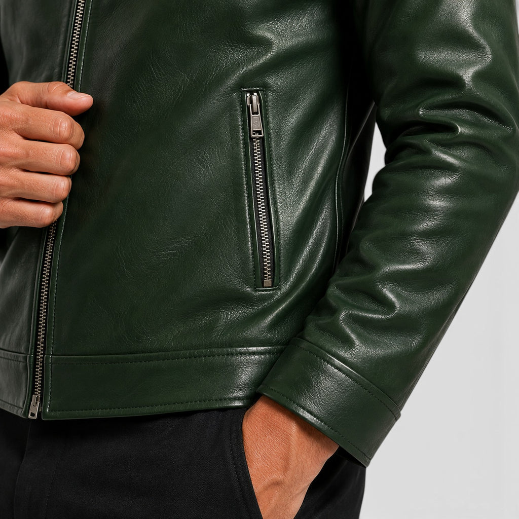 Monvaline | Men’s Genuine Leather Jacket - Lightweight Vintage Fall Outerwear