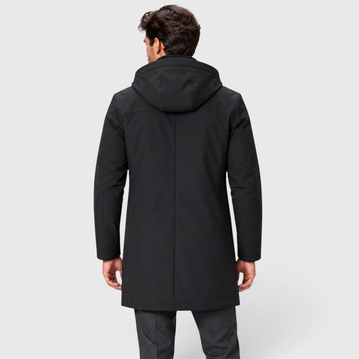 Monvaline | Men’s Insulated Winter Coat – Hooded Mid-Length Jacket