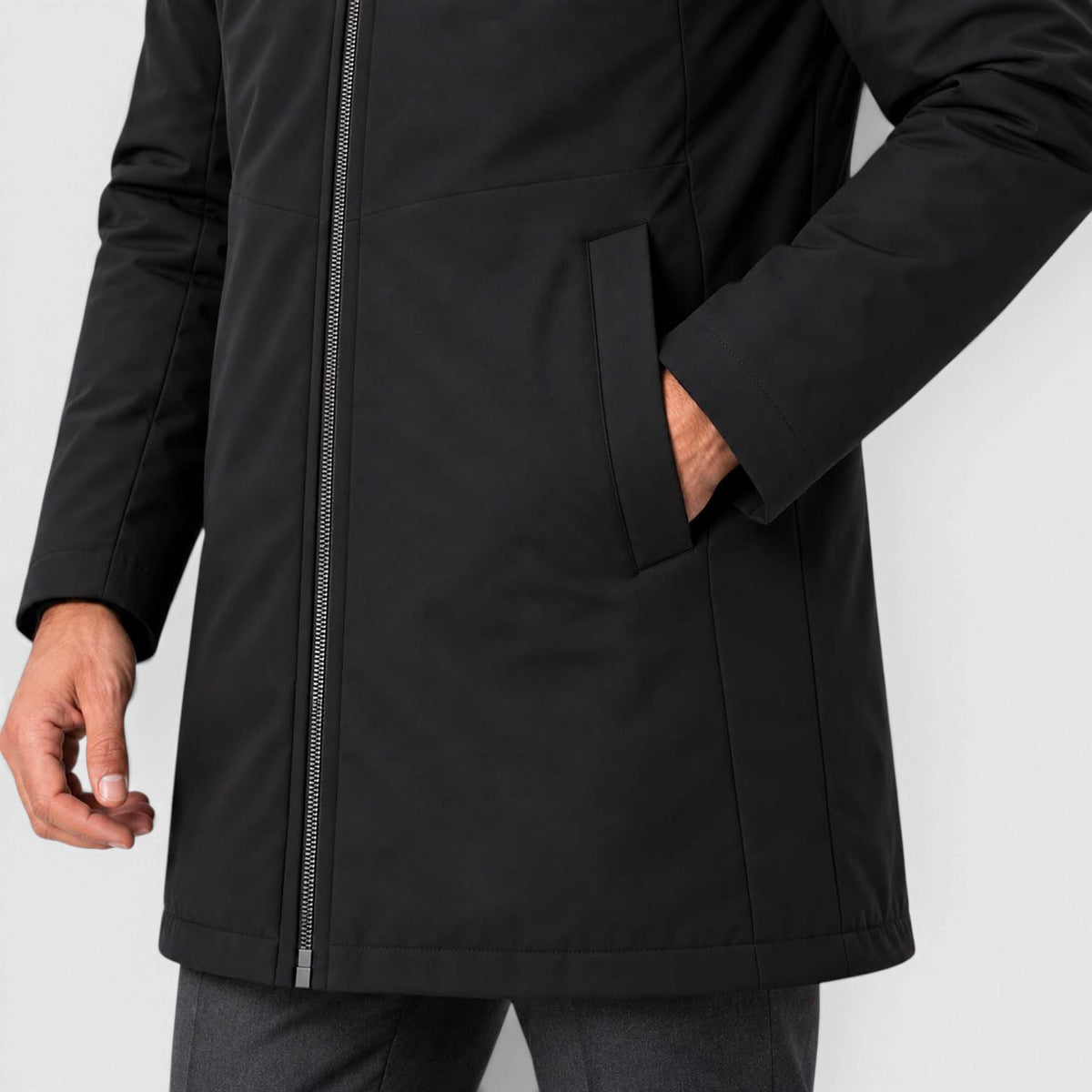 Monvaline | Men’s Insulated Winter Coat – Hooded Mid-Length Jacket