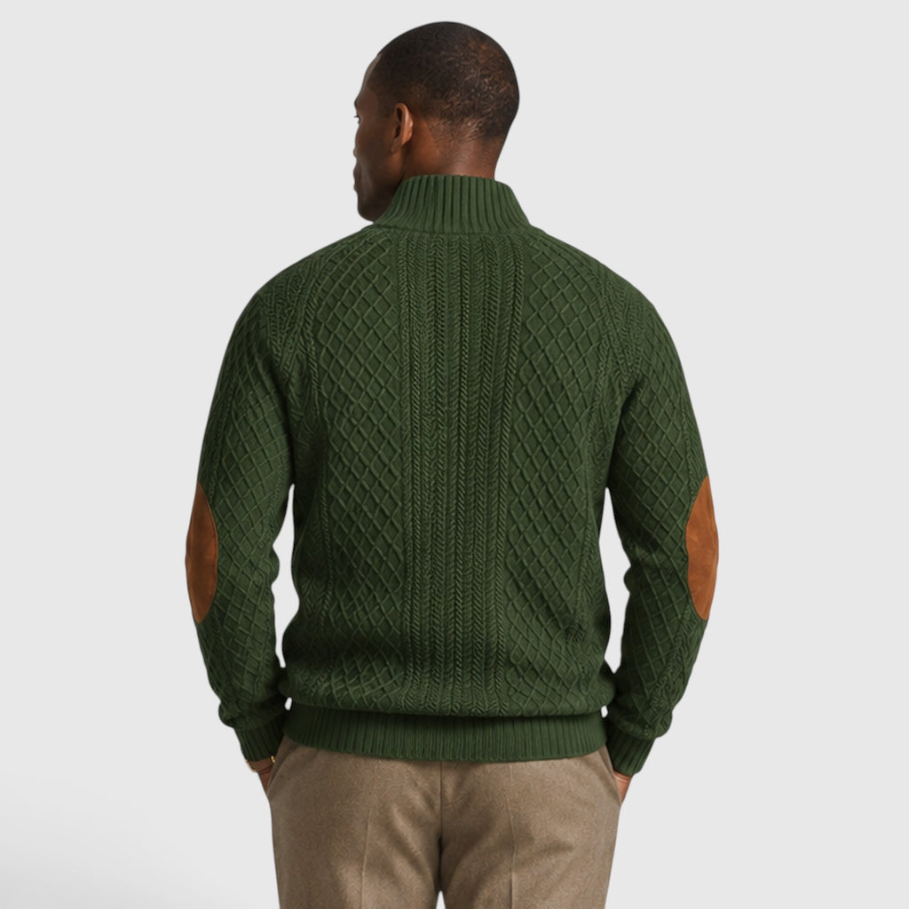 Monvaline | Men’s Jacquard Knit Pullover with Crew Neck for Casual Wear