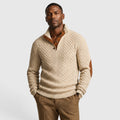 Monvaline | Men’s Jacquard Knit Pullover with Crew Neck for Casual Wear