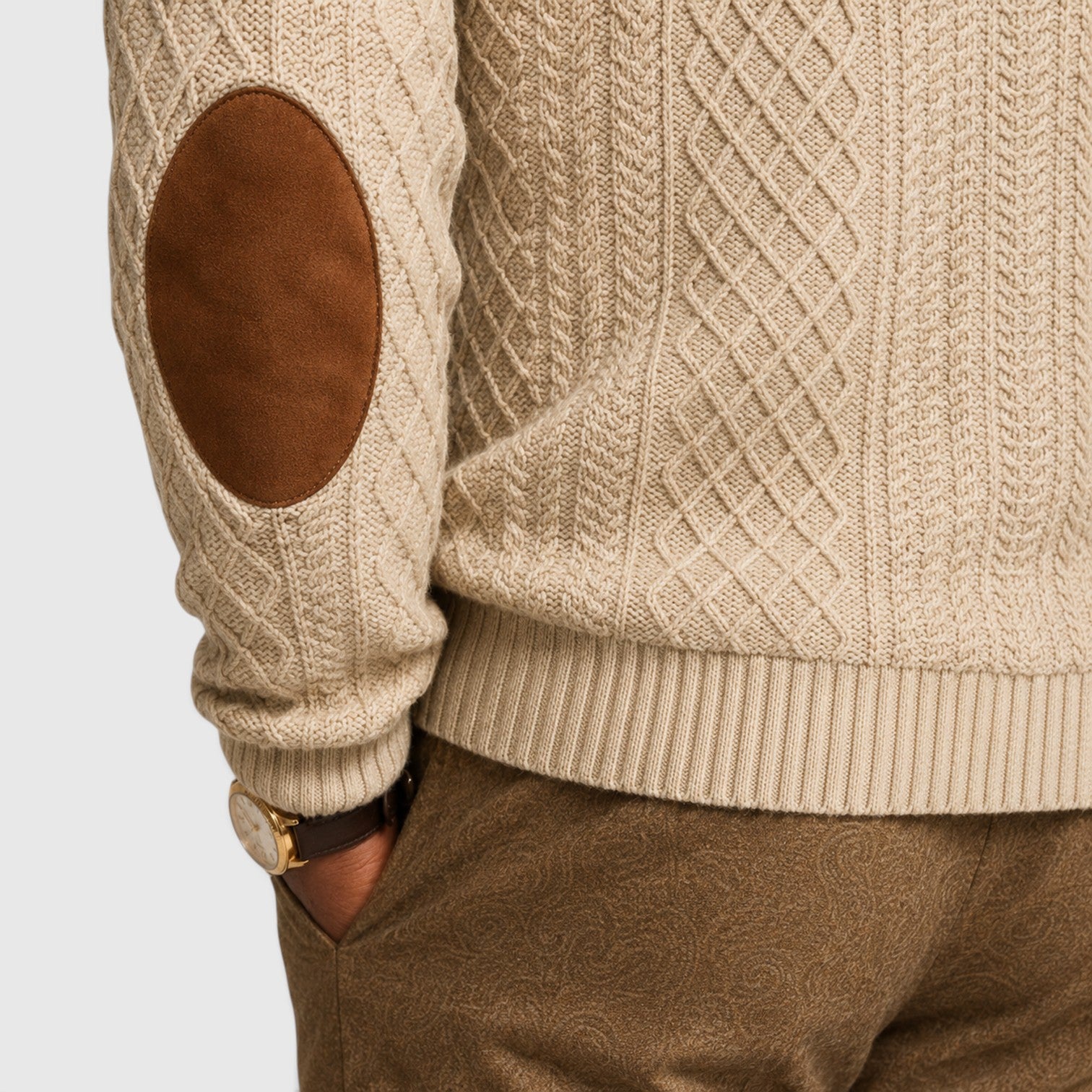 Monvaline | Men’s Jacquard Knit Pullover with Crew Neck for Casual Wear