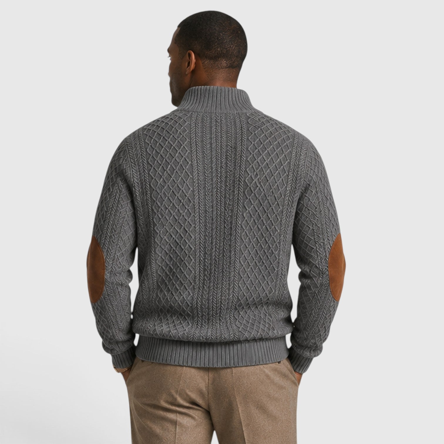 Monvaline | Men’s Jacquard Knit Pullover with Crew Neck for Casual Wear