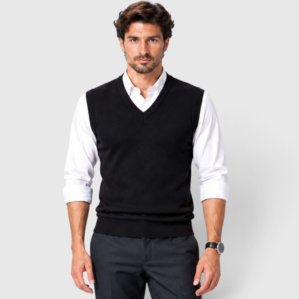 Monvaline | Men’s Knit Sweater Vest for Shirts and Smart Casual Wear