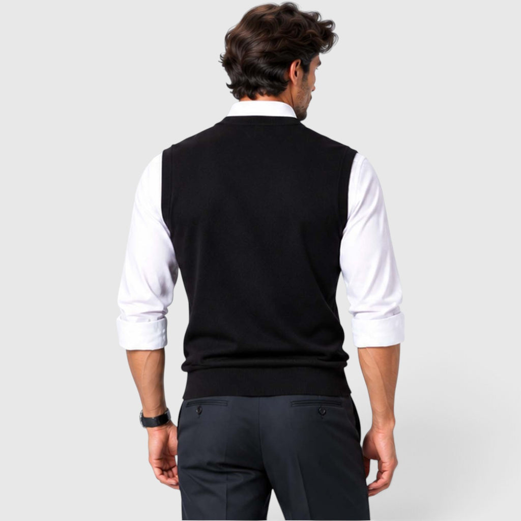 Monvaline | Men’s Knit Sweater Vest for Shirts and Smart Casual Wear