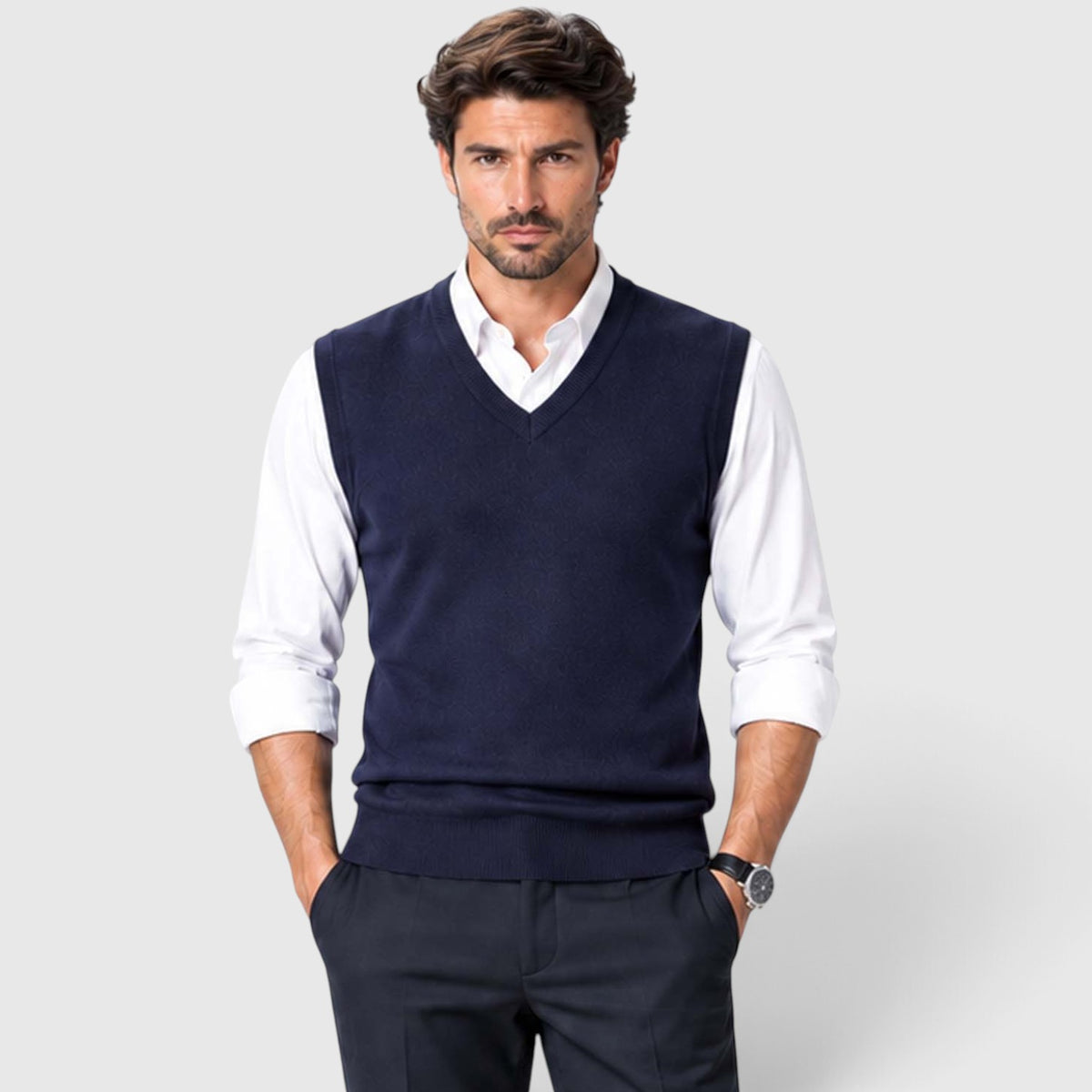 Monvaline | Men’s Knit Sweater Vest for Shirts and Smart Casual Wear