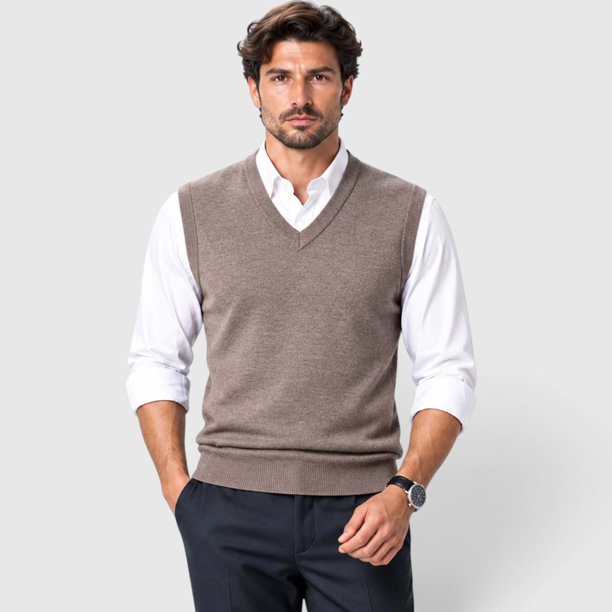 Monvaline | Men’s Knit Sweater Vest for Shirts and Smart Casual Wear