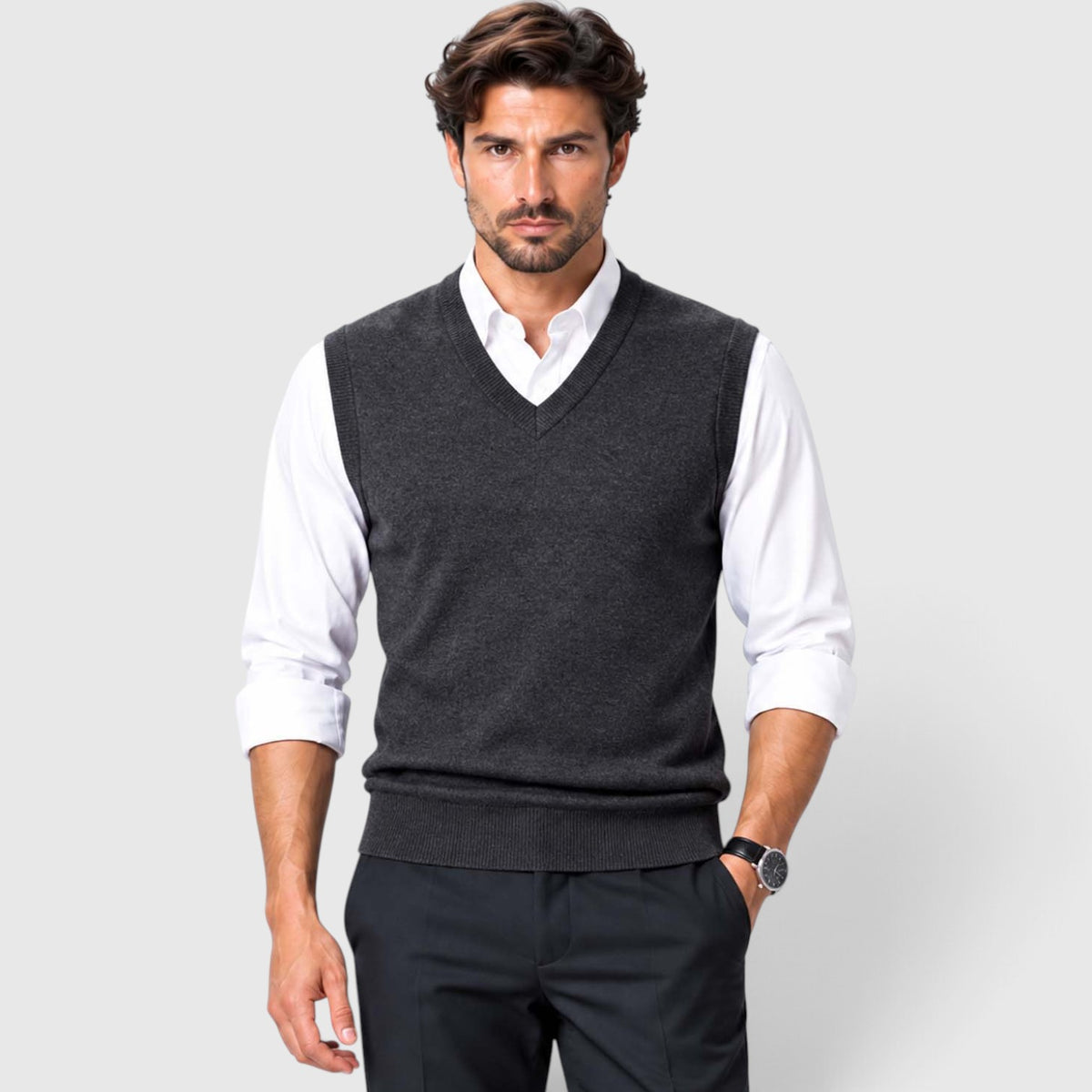 Monvaline | Men’s Knit Sweater Vest for Shirts and Smart Casual Wear