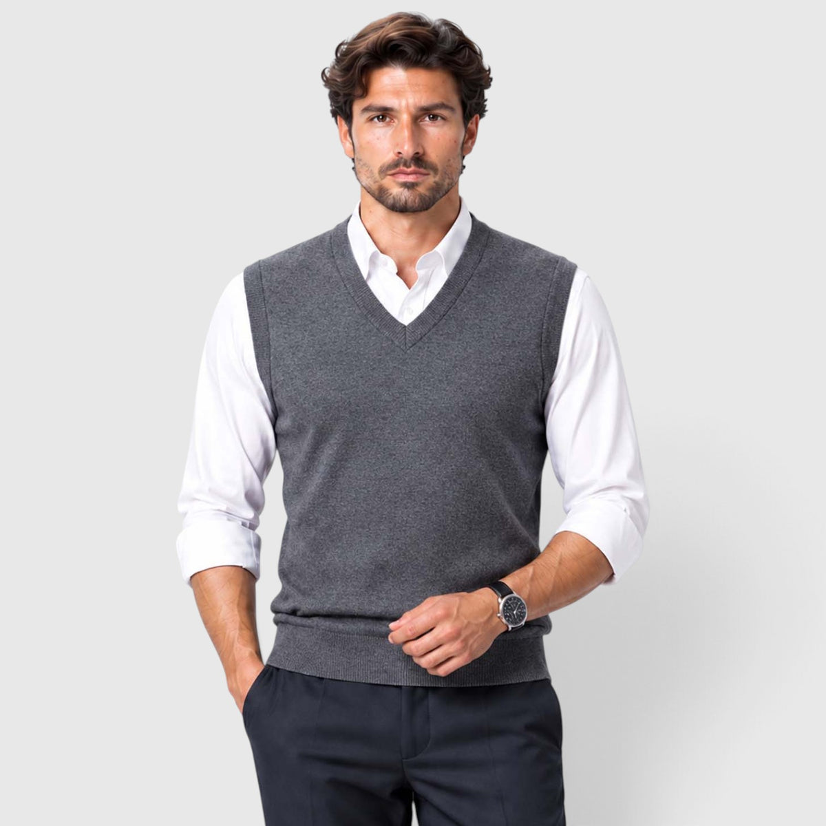 Monvaline | Men’s Knit Sweater Vest for Shirts and Smart Casual Wear