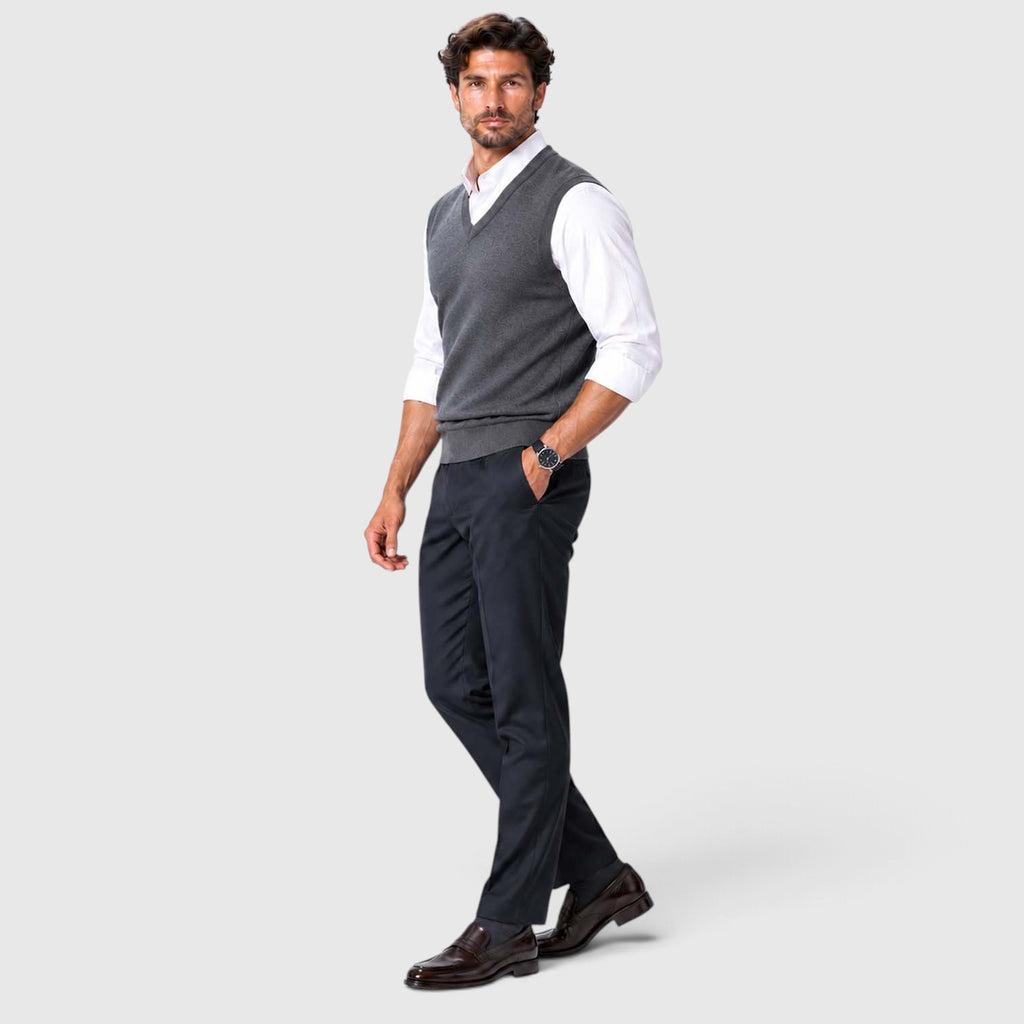 Monvaline | Men’s Knit Sweater Vest for Shirts and Smart Casual Wear