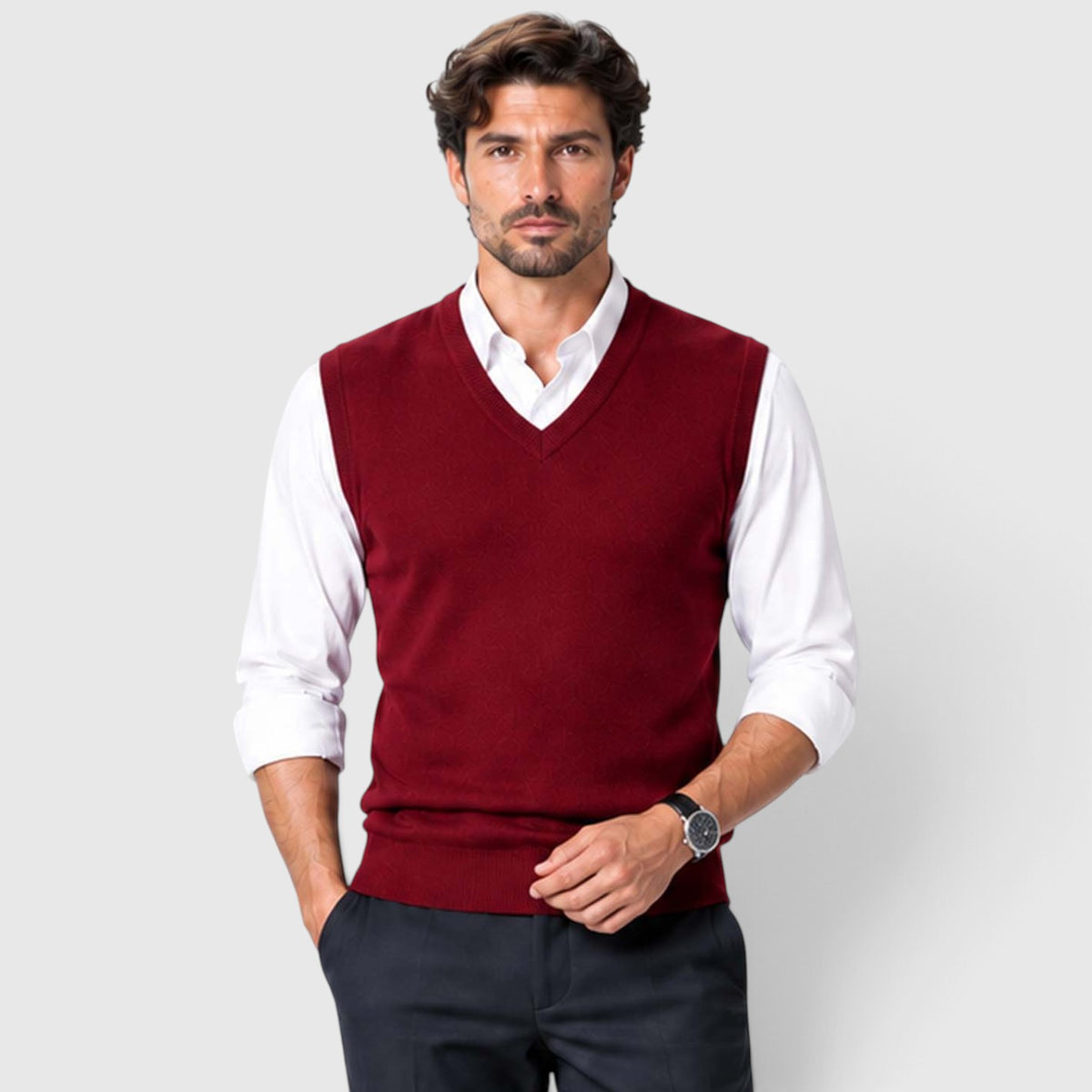 Monvaline | Men’s Knit Sweater Vest for Shirts and Smart Casual Wear
