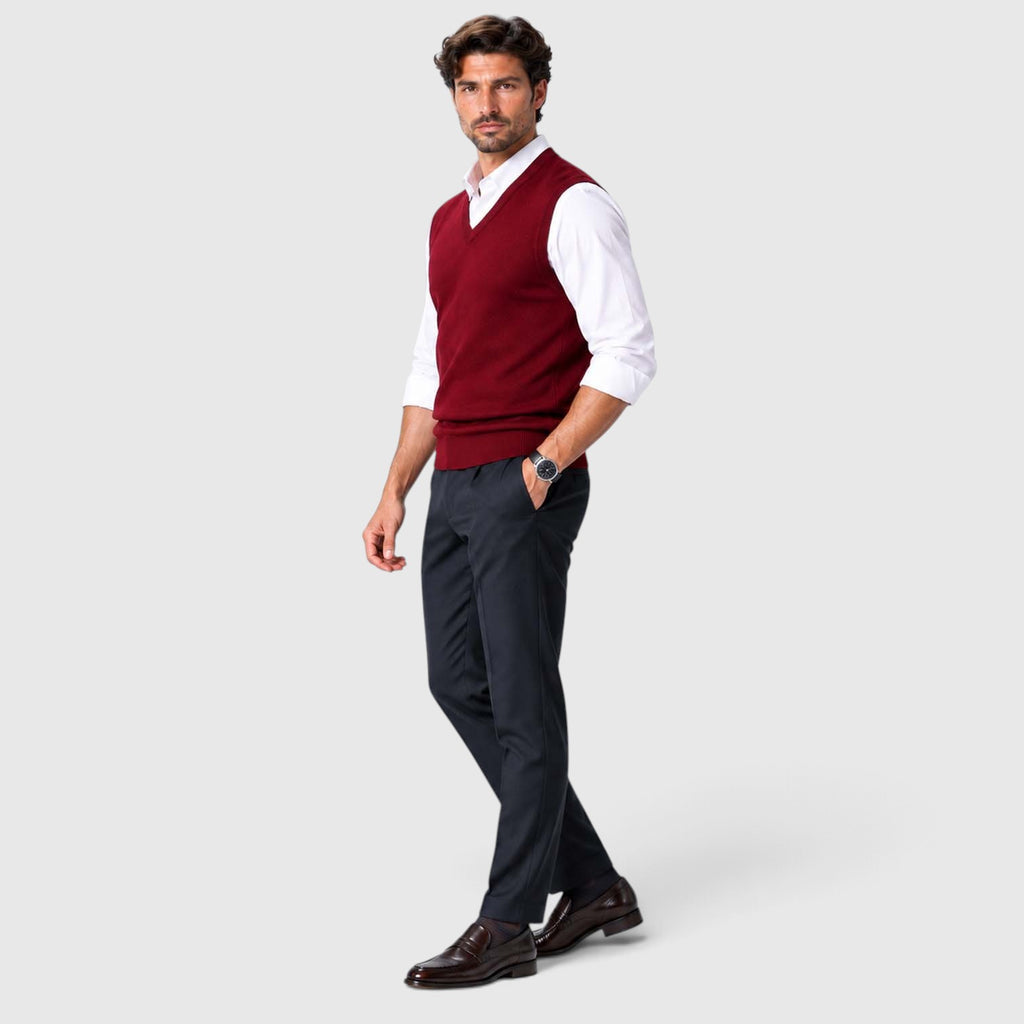 Monvaline | Men’s Knit Sweater Vest for Shirts and Smart Casual Wear