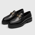 Monvaline | Men’s Leather Bit Loafers with Chunky Lug Sole