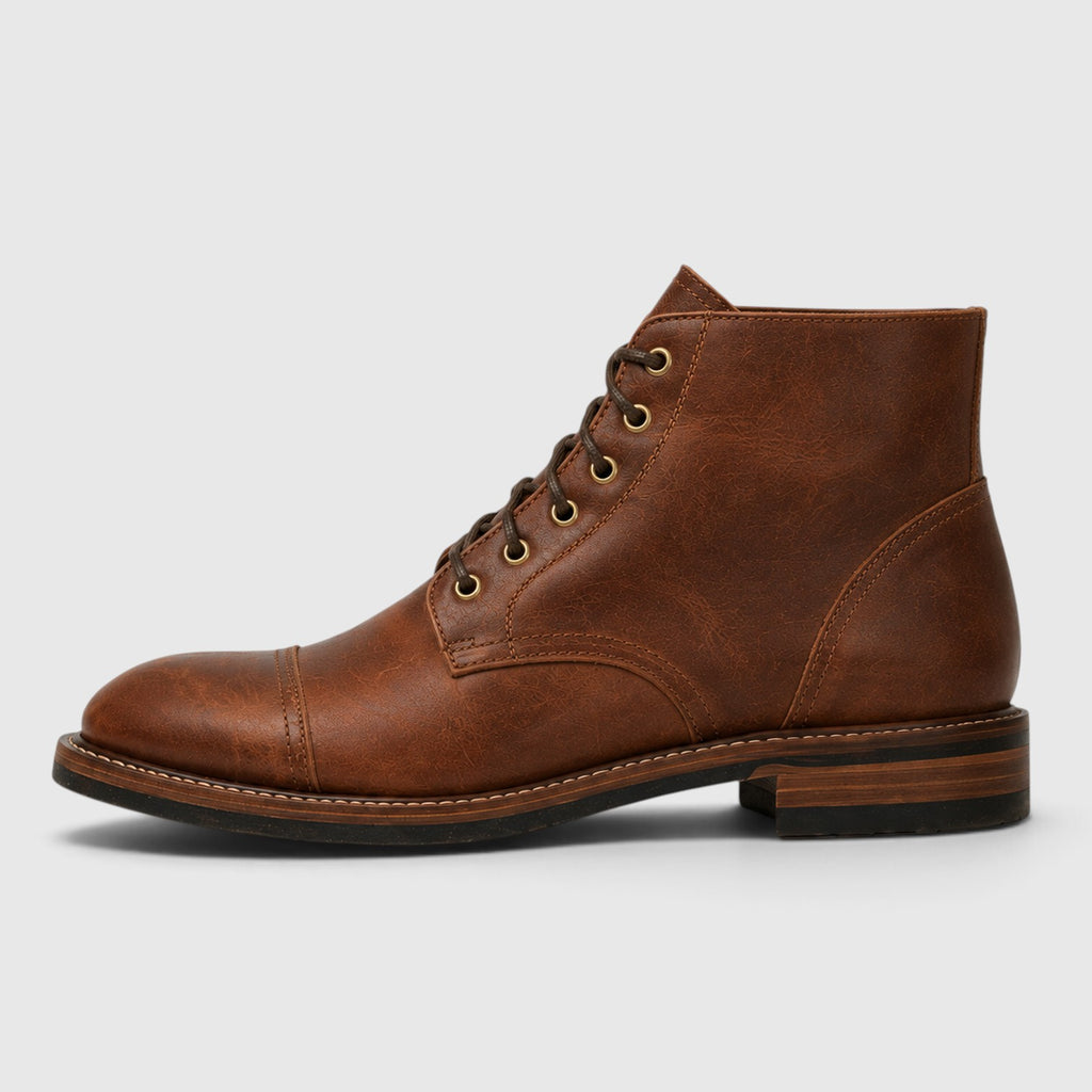 Monvaline | Men’s Leather Boots with Cushioned Insole for Everyday Comfort