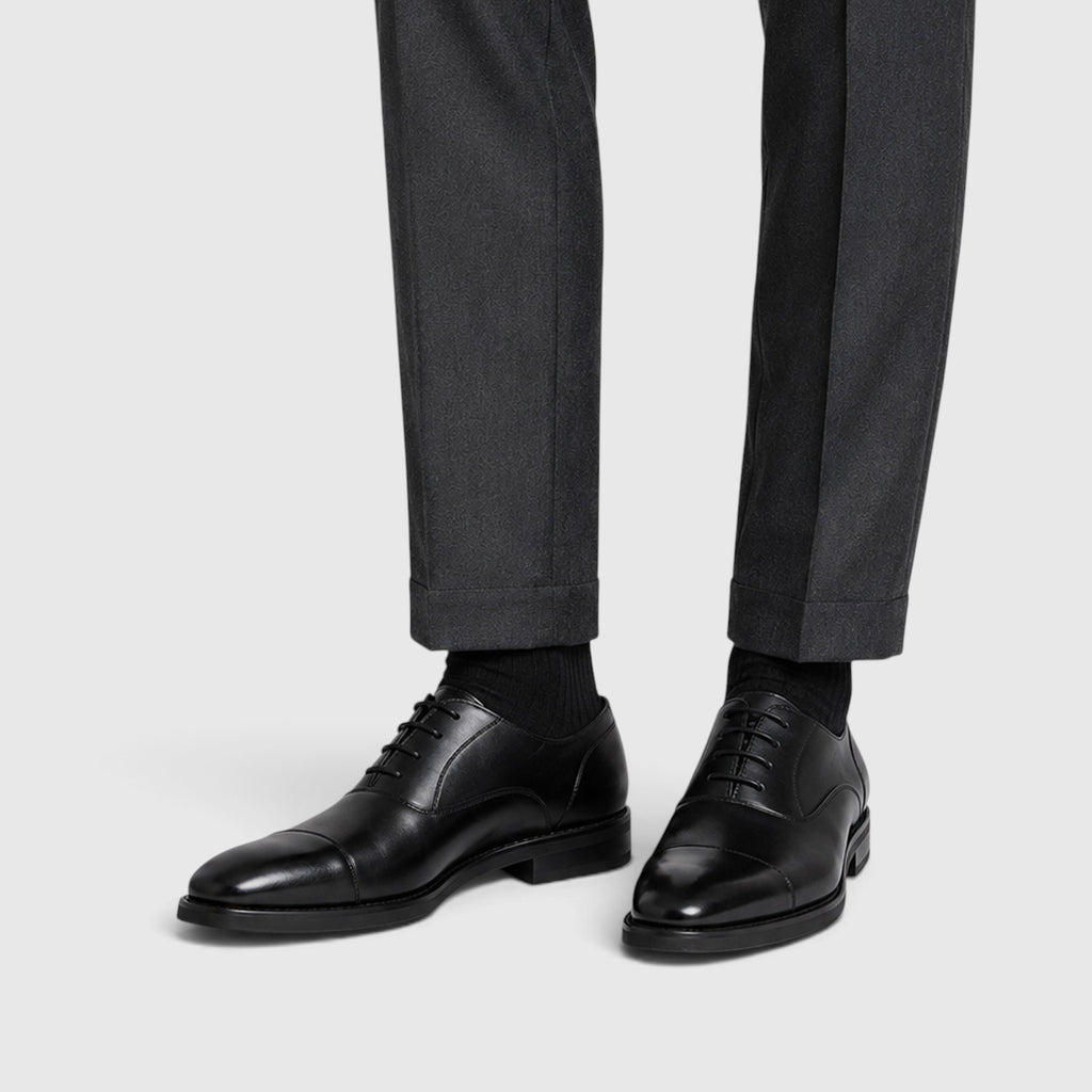 Monvaline | Men’s Leather Dress Shoes - Pointed Toe Classic Smart Casual