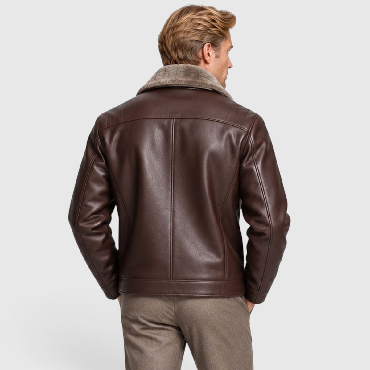 Monvaline | Men’s Leather Jacket with Stand Collar for Cold Weather