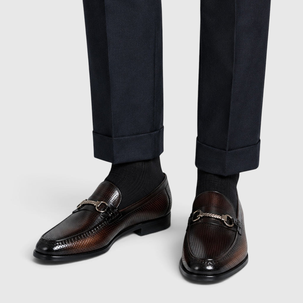 Monvaline | Men’s Leather Shoes Horsebit Buckle for Smart Casual Outfits