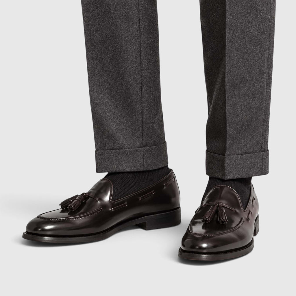 Monvaline | Men’s Leather Tassel Loafers for Formal and Casual Wear