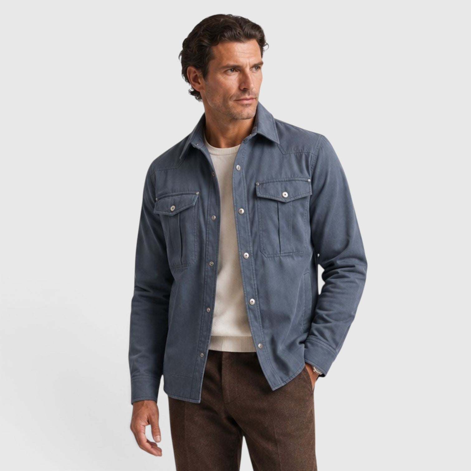 Monvaline | Men’s Lightweight Overshirt for Cool Weather Travel and Outdoors
