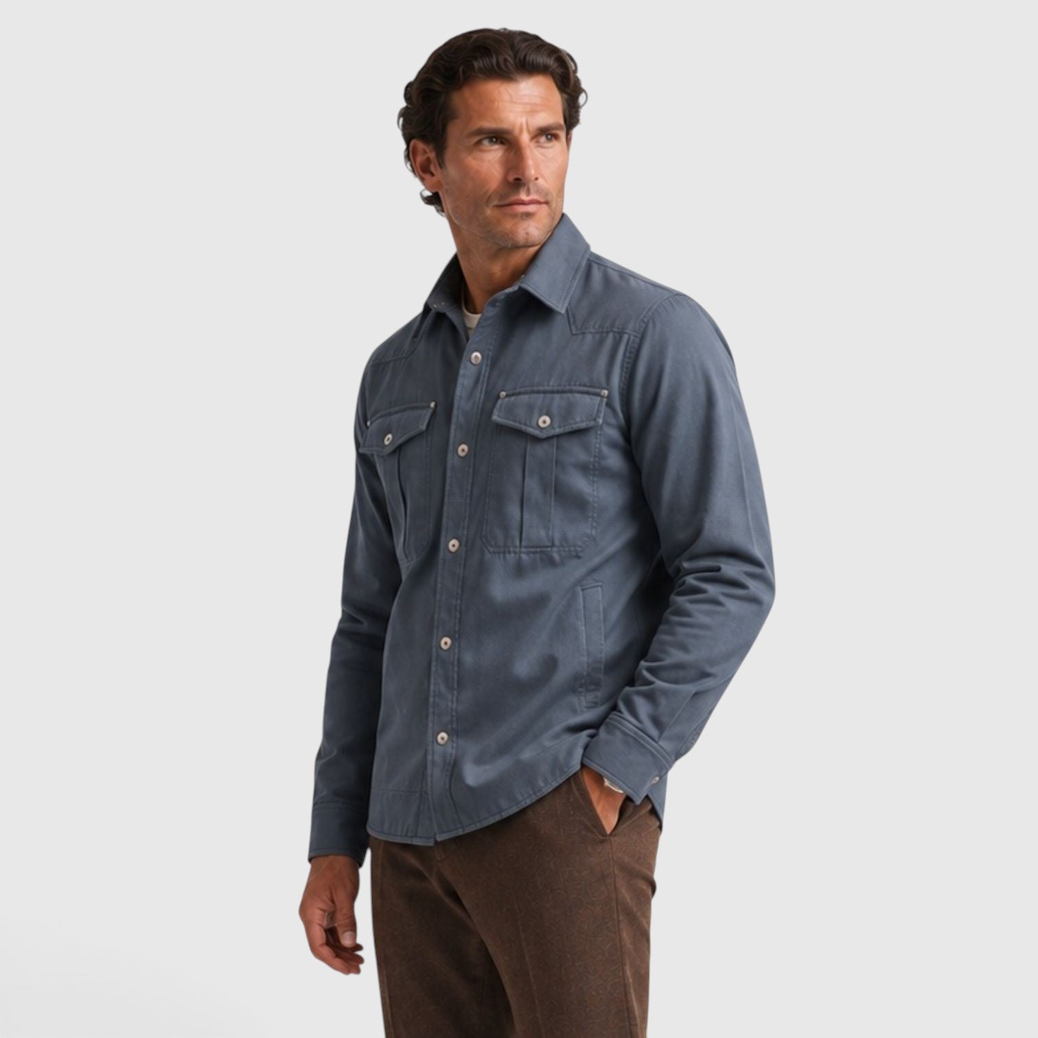 Monvaline | Men’s Lightweight Overshirt for Cool Weather Travel and Outdoors