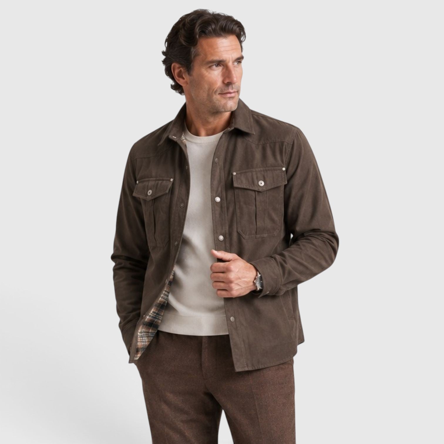 Monvaline | Men’s Lightweight Overshirt for Cool Weather Travel and Outdoors