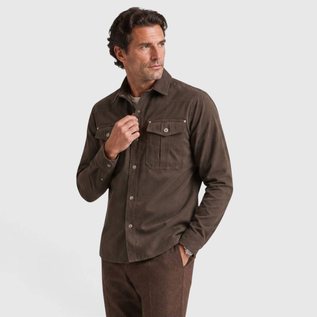Monvaline | Men’s Lightweight Overshirt for Cool Weather Travel and Outdoors