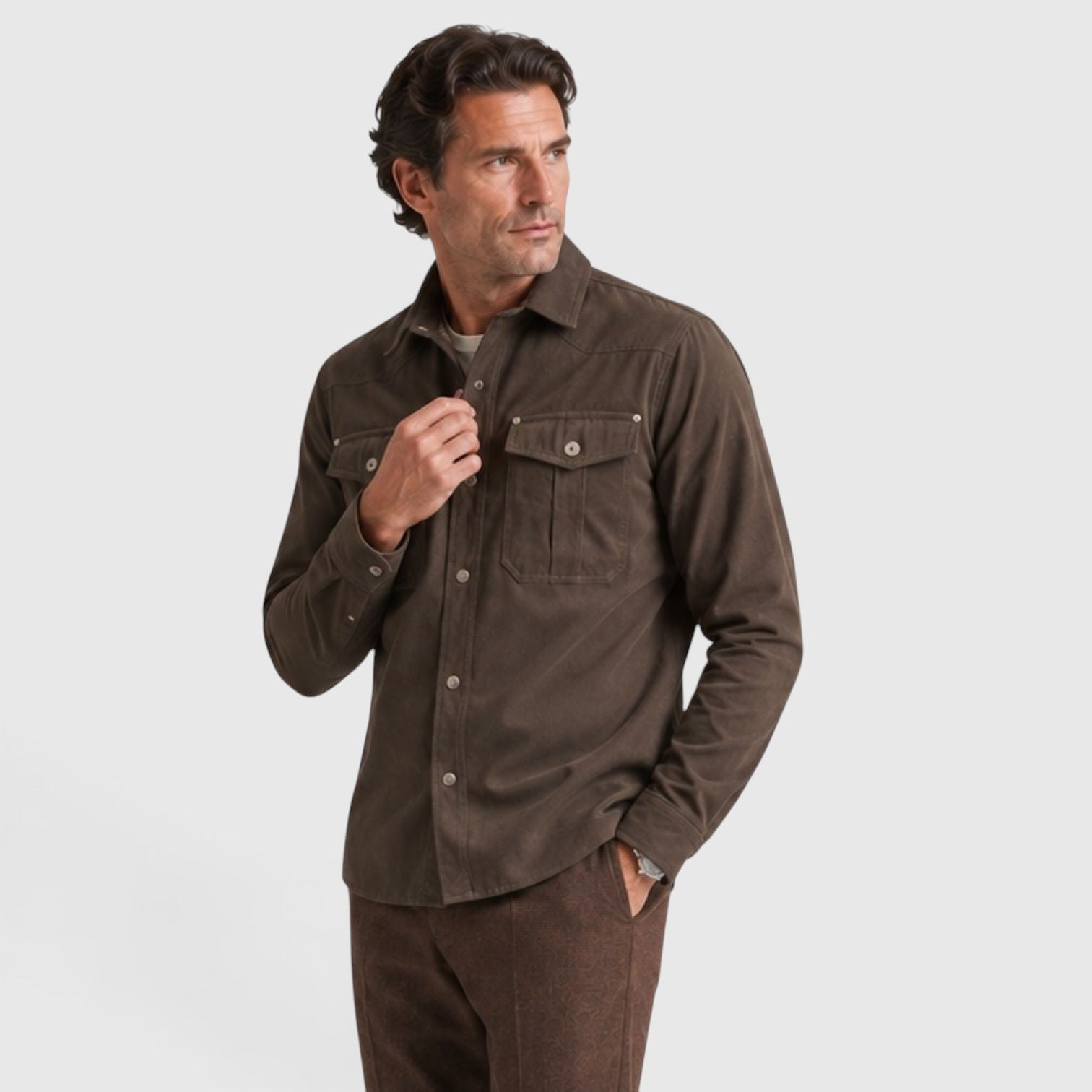 Monvaline | Men’s Lightweight Overshirt for Cool Weather Travel and Outdoors
