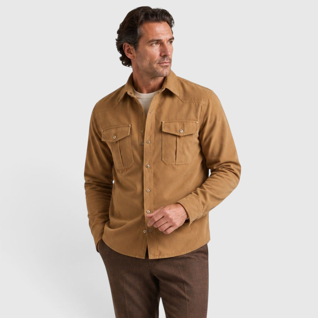 Monvaline | Men’s Lightweight Overshirt for Cool Weather Travel and Outdoors