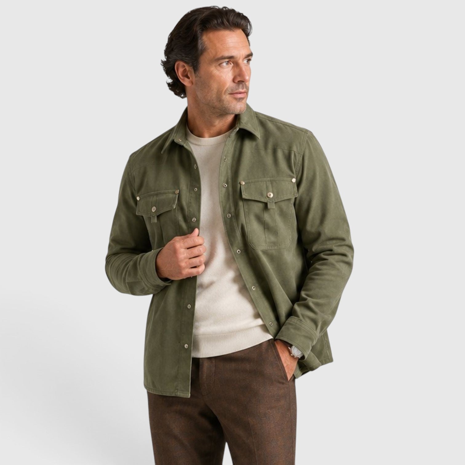 Monvaline | Men’s Lightweight Overshirt for Cool Weather Travel and Outdoors