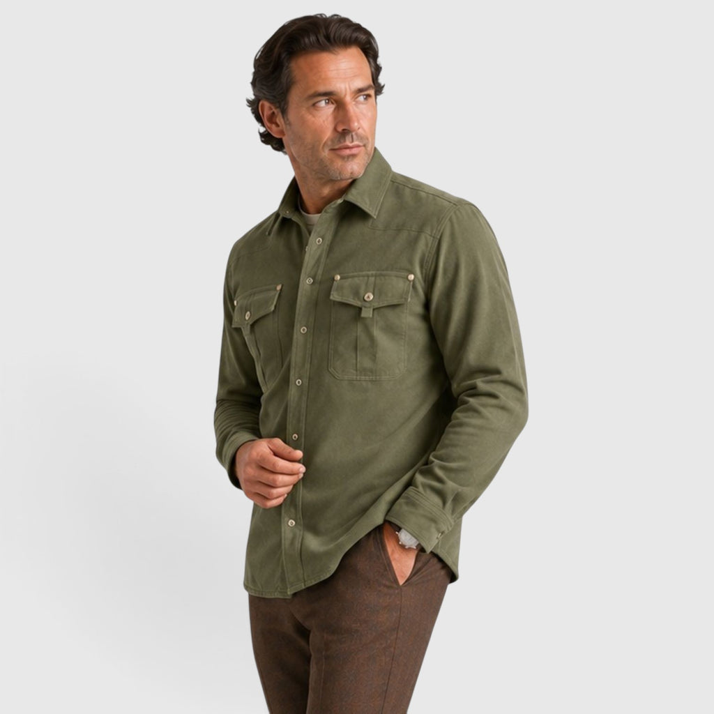 Monvaline | Men’s Lightweight Overshirt for Cool Weather Travel and Outdoors