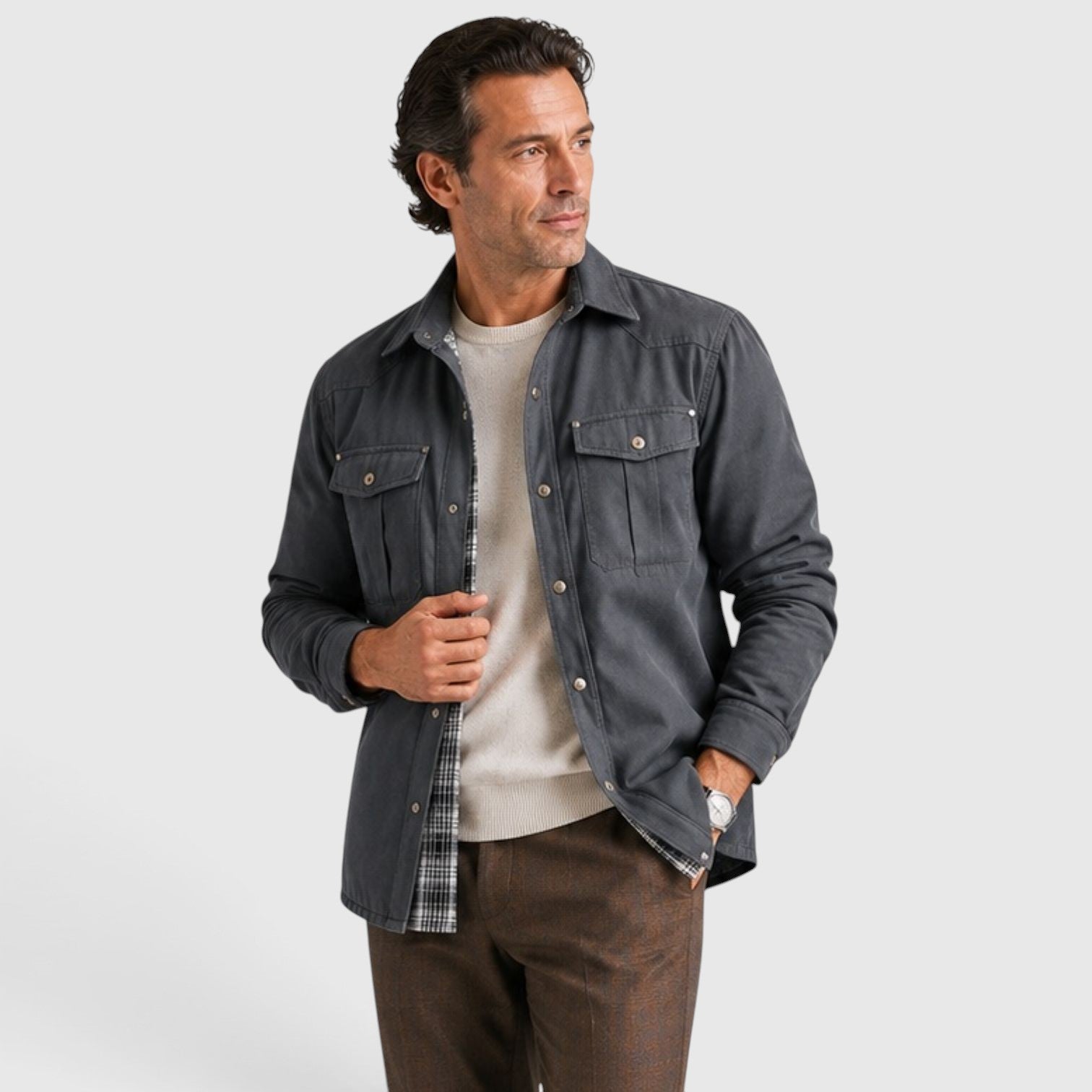 Monvaline | Men’s Lightweight Overshirt for Cool Weather Travel and Outdoors