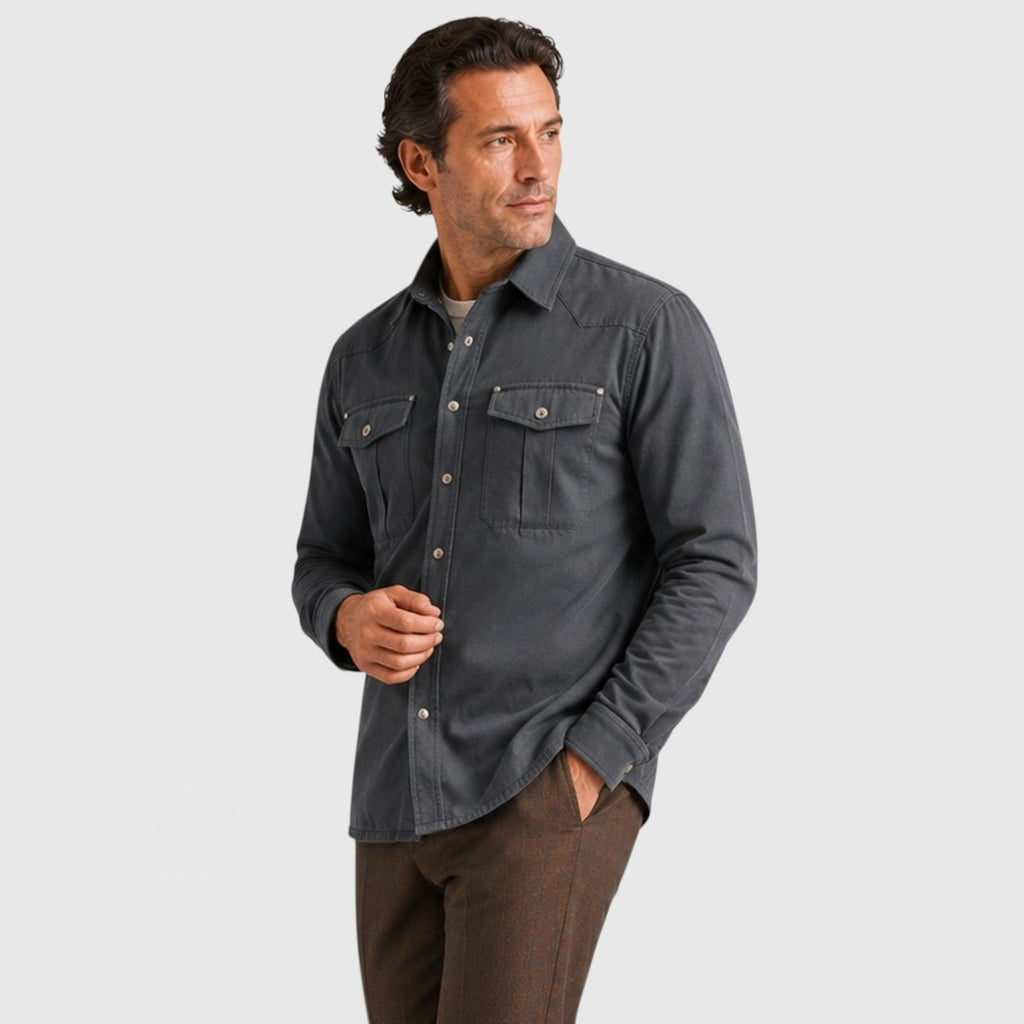 Monvaline | Men’s Lightweight Overshirt for Cool Weather Travel and Outdoors