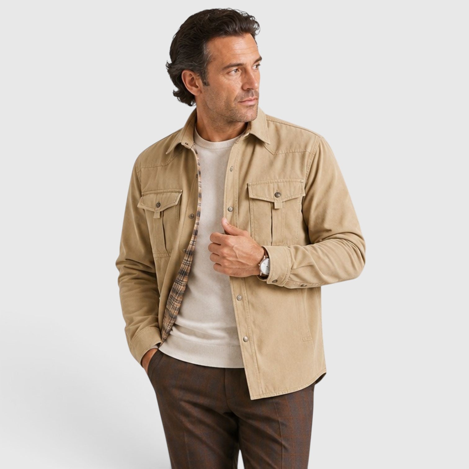 Monvaline | Men’s Lightweight Overshirt for Cool Weather Travel and Outdoors