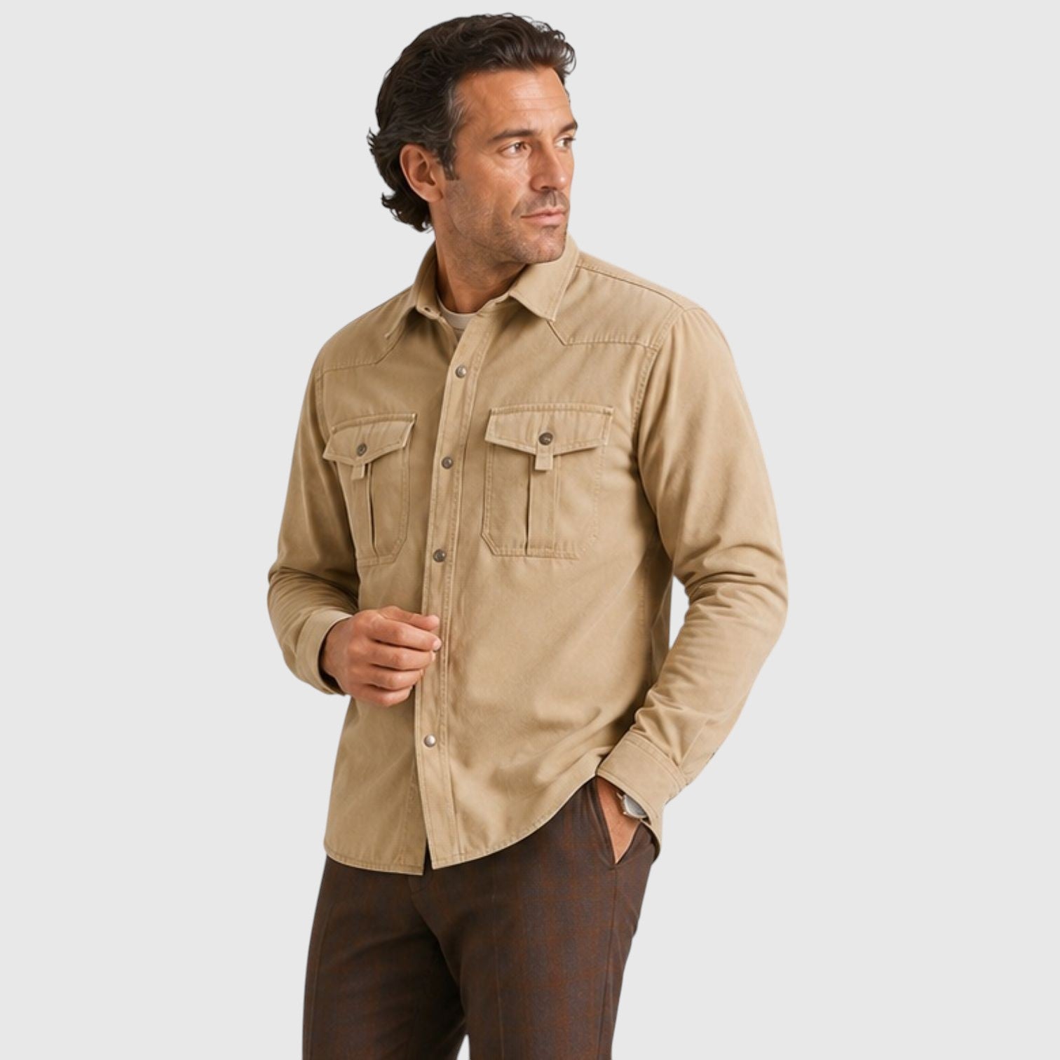 Monvaline | Men’s Lightweight Overshirt for Cool Weather Travel and Outdoors
