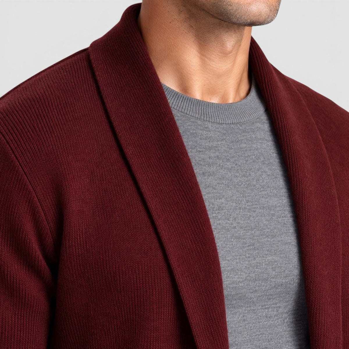 Monvaline | Men’s Longline Cardigan – Open Front Layering Sweater