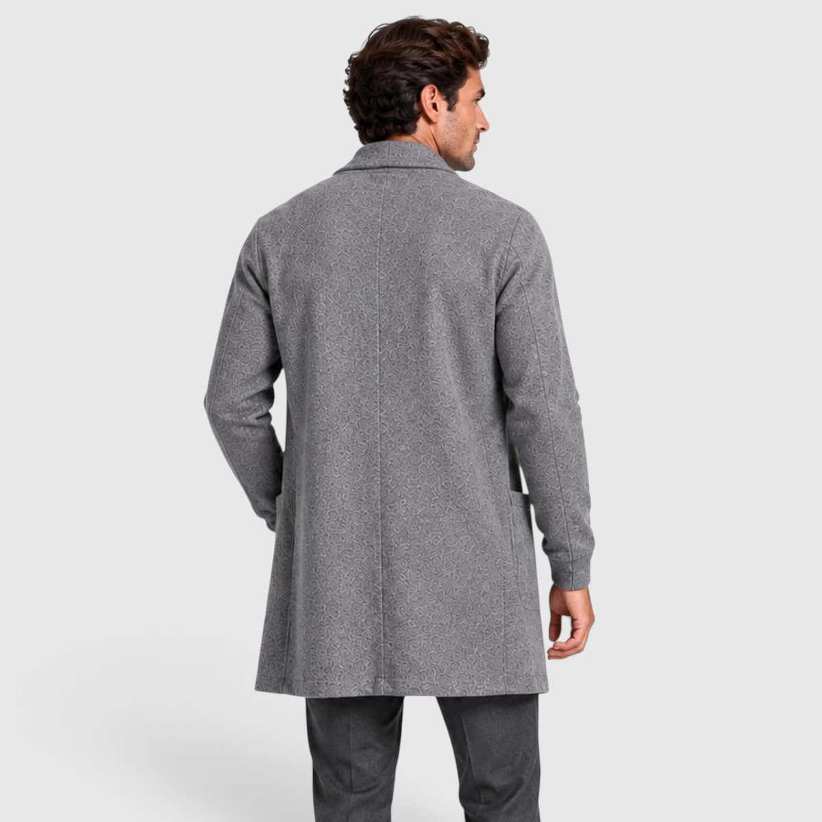 Monvaline | Men’s Longline Cardigan – Open Front Layering Sweater