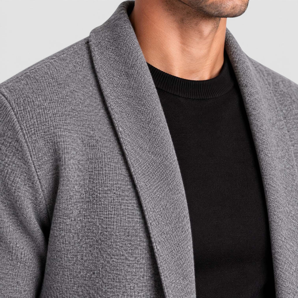 Monvaline | Men’s Longline Cardigan – Open Front Layering Sweater