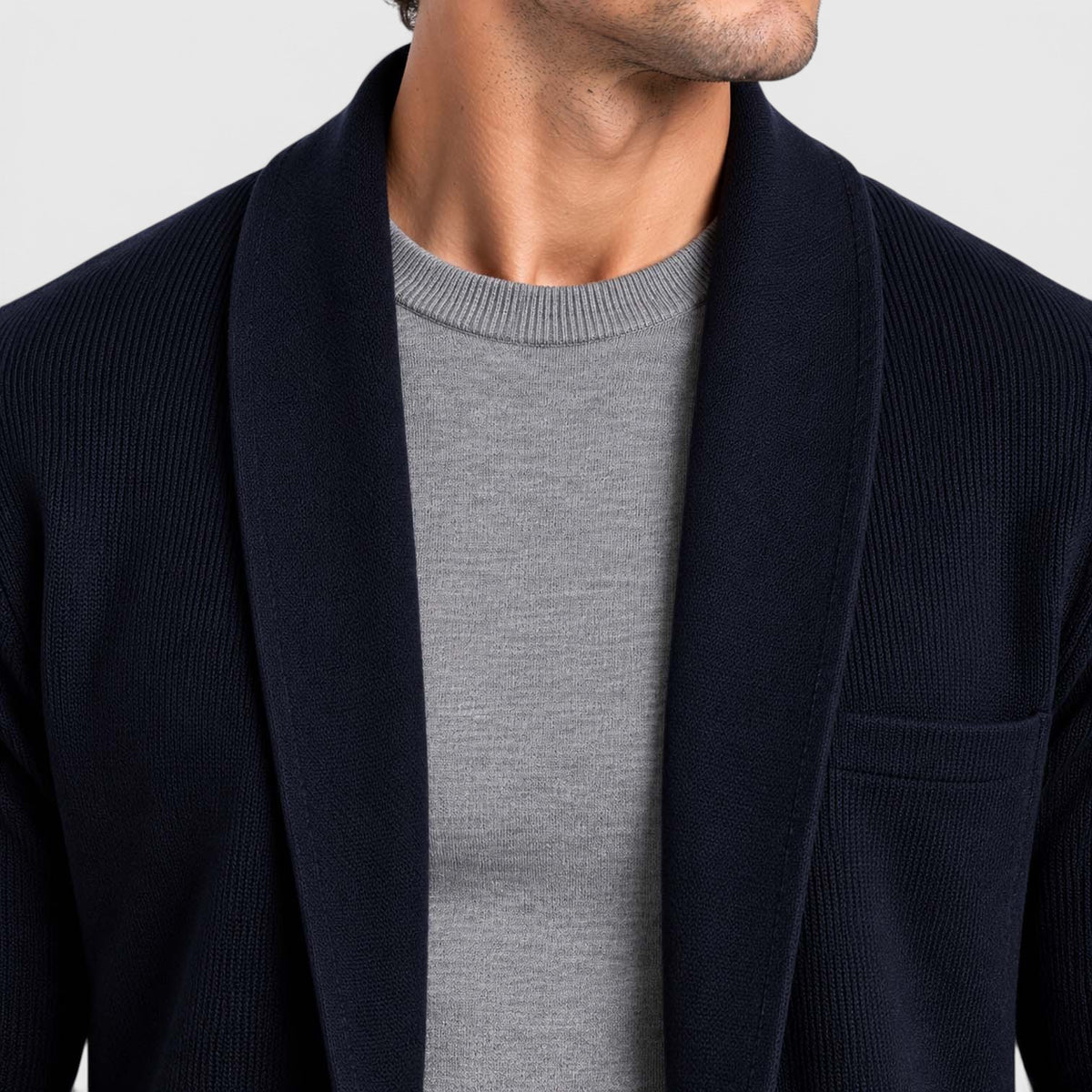 Monvaline | Men’s Longline Cardigan – Open Front Layering Sweater