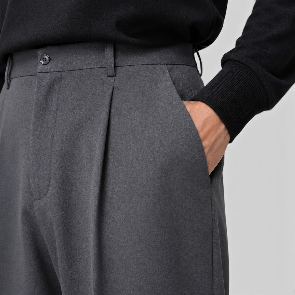 Monvaline | Men’s Loose Fit Pleated Trousers for Smart Casual Outfits