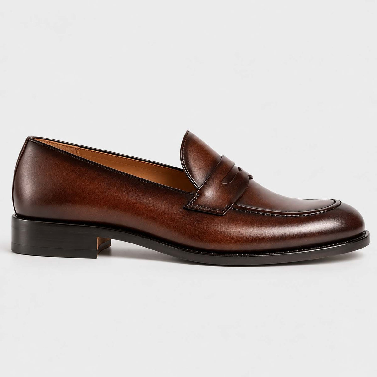 Monvaline | Men’s Penny Loafers Full-Grain Leather Formal Dress Shoes