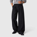 Monvaline | Men’s Pinstripe Wide Leg Trousers for Smart Casual Outfits