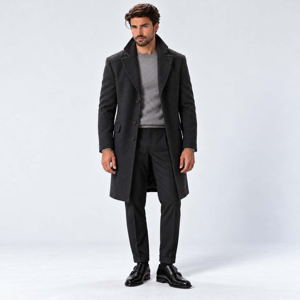 Monvaline | Men's Pleated Tailored Trousers Regular Fit Stretch