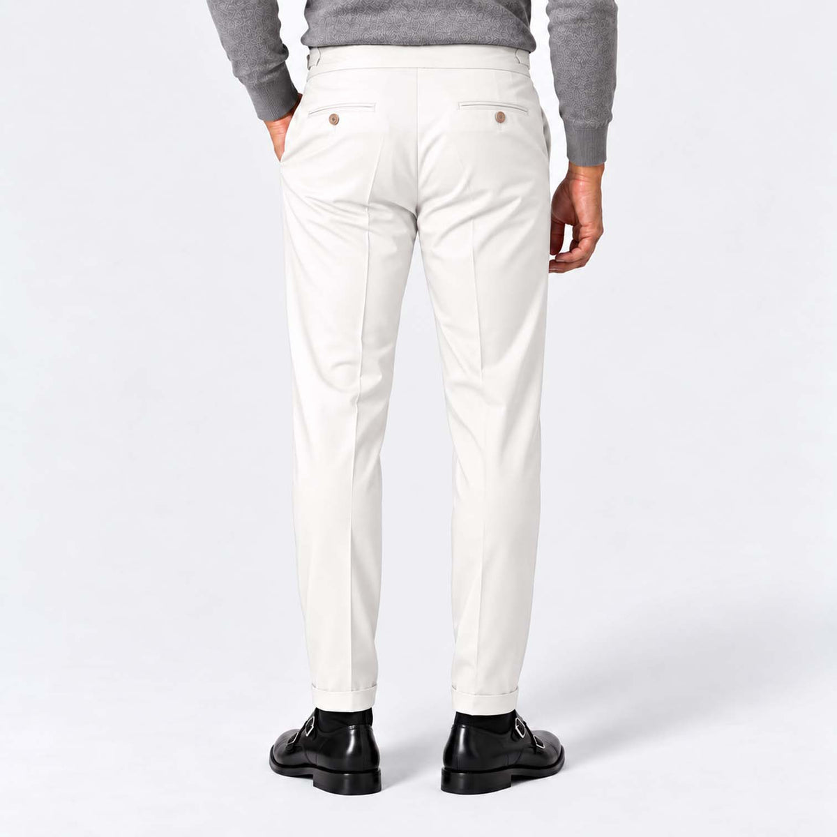 Monvaline | Men's Pleated Tailored Trousers Regular Fit Stretch