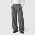 Monvaline | Men’s Pleated Dress Pants – Wide Leg Tailored Fit