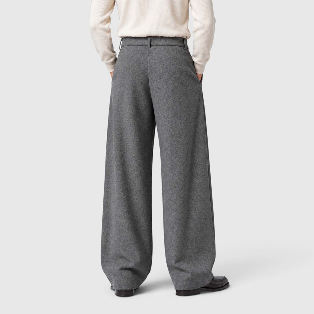 Monvaline | Men’s Pleated Dress Pants – Wide Leg Tailored Fit