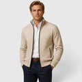Monvaline | Men’s Premium Knit Zip Cardigan for Timeless Smart Casual Style