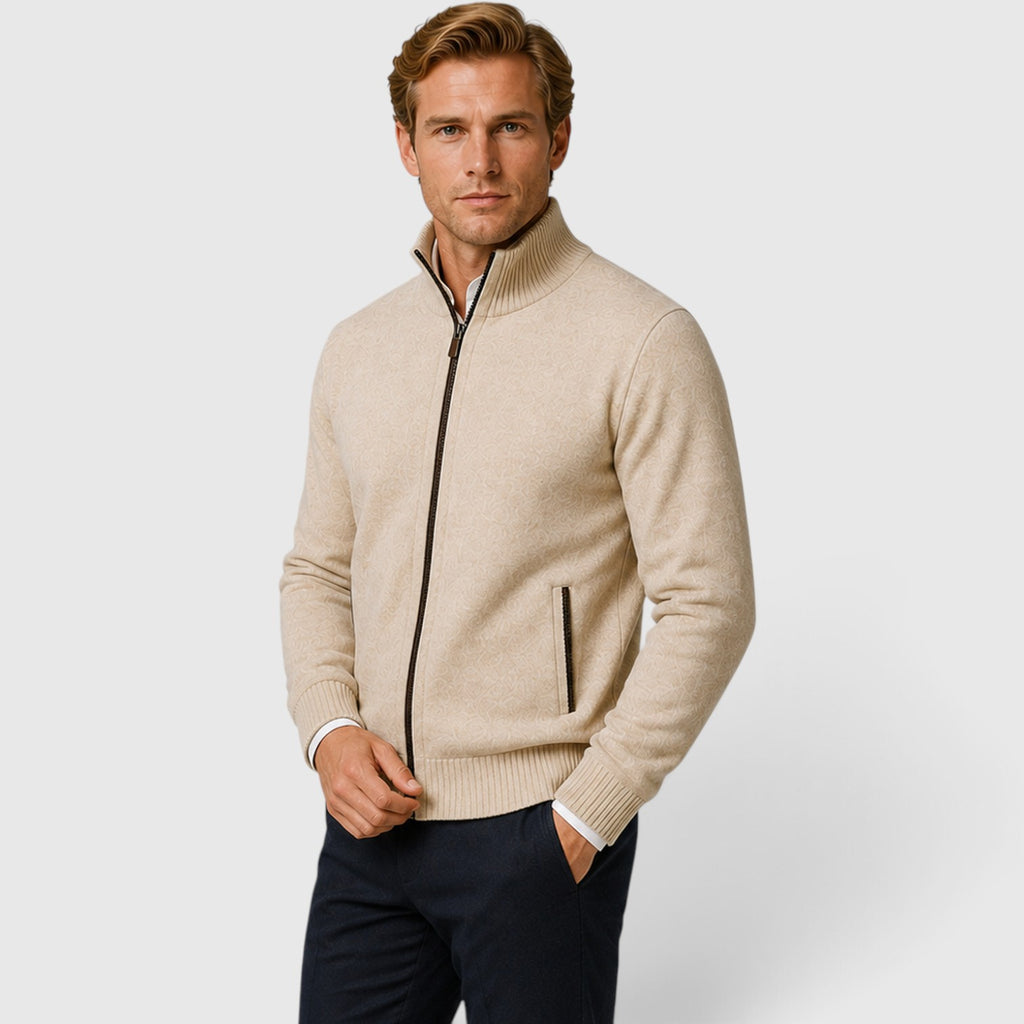 Monvaline | Men’s Premium Knit Zip Cardigan for Timeless Smart Casual Style