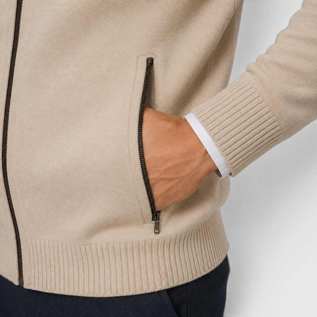 Monvaline | Men’s Premium Knit Zip Cardigan for Timeless Smart Casual Style